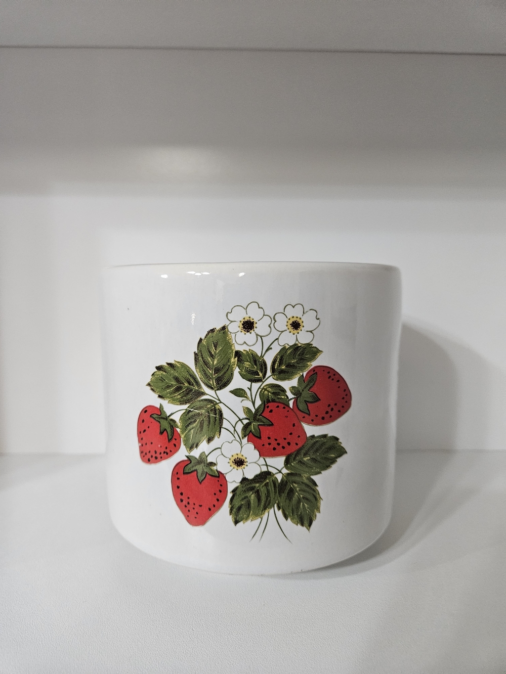 Vintage McCoy Strawberry 621 Utensil Canister Holder